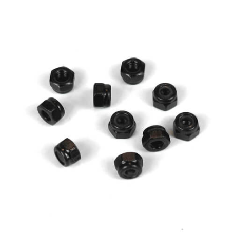 Tekno TKR1201 – M3 Locknuts (black, 10pcs)