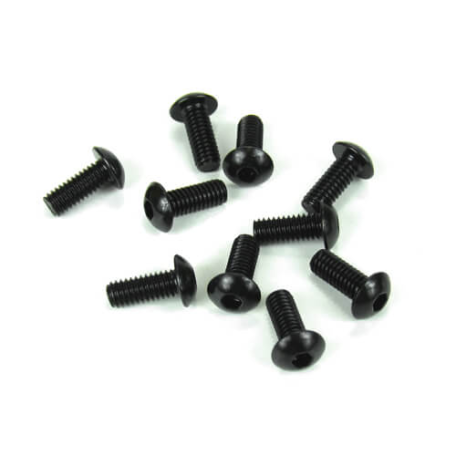 Tekno TKR1443 – M4x10mm Button Head Screws (black, 10pcs)