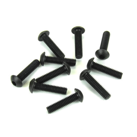 Tekno TKR1447 – M4x16mm Button Head Screws (black, 10pcs)