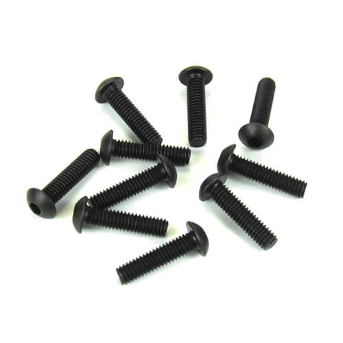 Tekno TKR1447 – M4x16mm Button Head Screws (black, 10pcs)