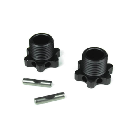 Tekno TKR5071X – Wheel Hubs (17mm, lightened, aluminum, gun metal anodized, w/pins, 2pcs)