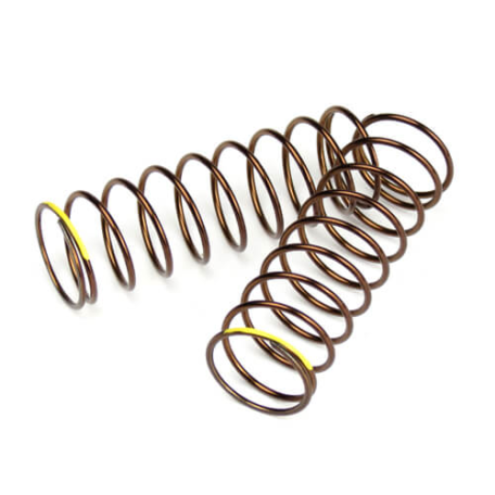 Tekno TKR7245 – Shock Spring Set (rear, 1.3×9.875, 2.82lb/in, 63mm, yellow)