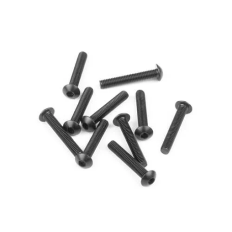 Tekno TKR1408 – M3x18mm Button Head Screws (black, 10pcs)