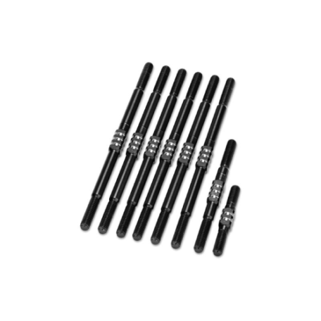 JConcepts RC10T Fin Titanium Turnbuckle Set, 8pc, Black, RC10T and RC10T Team Truck 2828-2