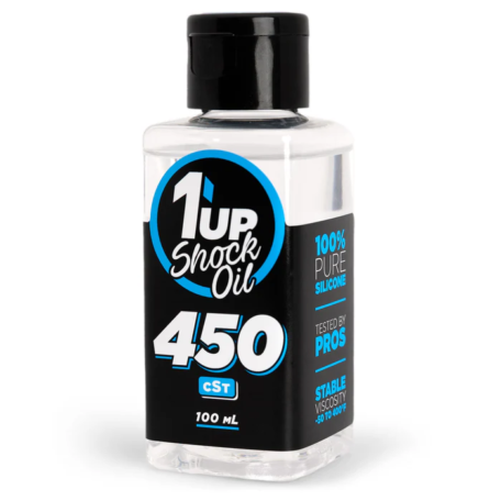 1up Racing Pure Silicone Shock Oil, 450cSt / 36.25wt - 100mL, 100450