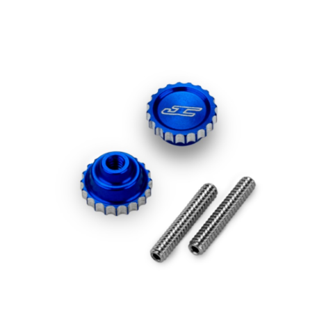JConcepts 4-40 Future Thumb Nut with Set Screw, 2pc, Blue, 5240-1