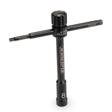 JConcepts Multi-Wrench, Black, 8mm (Glow Plug), 3mm/5mm Wrench, 5026