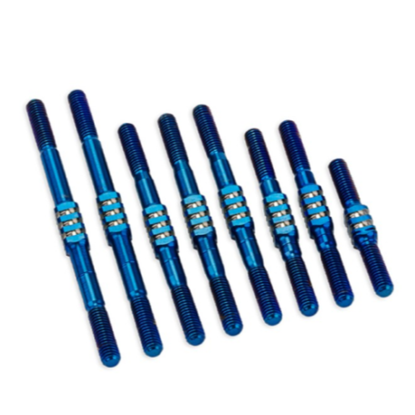 JConcepts RC10 Worlds Fin Titanium Turnbuckle Set, Burnt Blue, 8pc. 2229-1