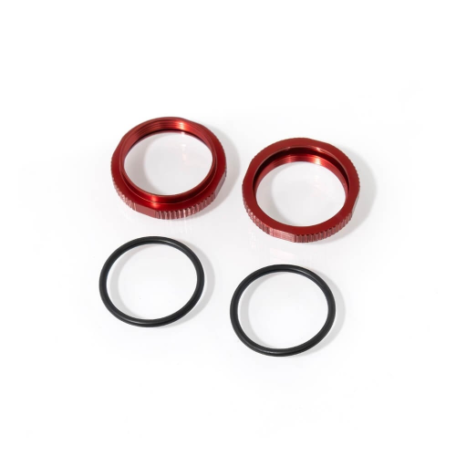 Tekno TKR6013BR– Shock Adjustment Collars (short, aluminum, Red, 2pcs)