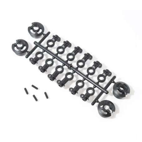 Tekno TKR6140D – Shock Rod End and Spring Perch Set (w/ assorted length rod ends)